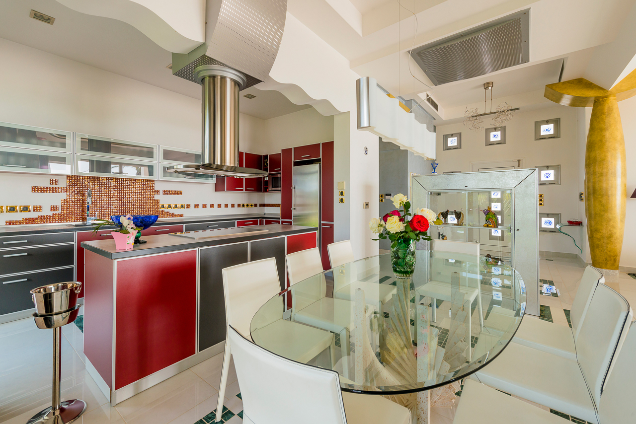 Contemporary stylish kitchen, villa for sale in Rhodes, Greece