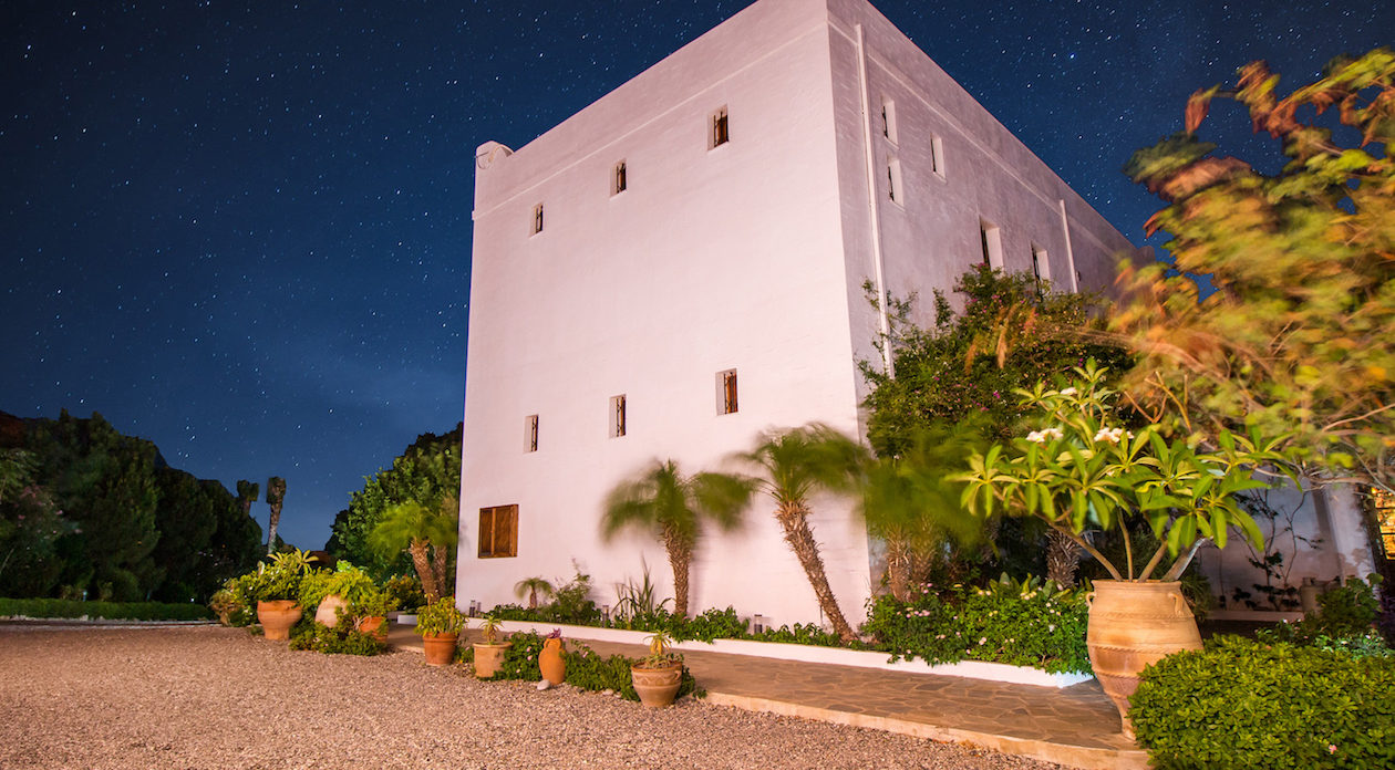 The House and gardens at night property for sale in Rhodes, Greece