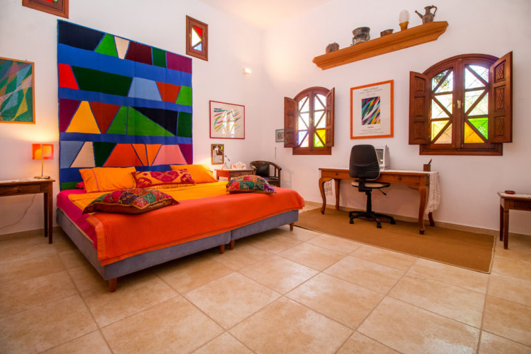 Stained glass windows in double Bedroom property for sale in Rhodes, Greece