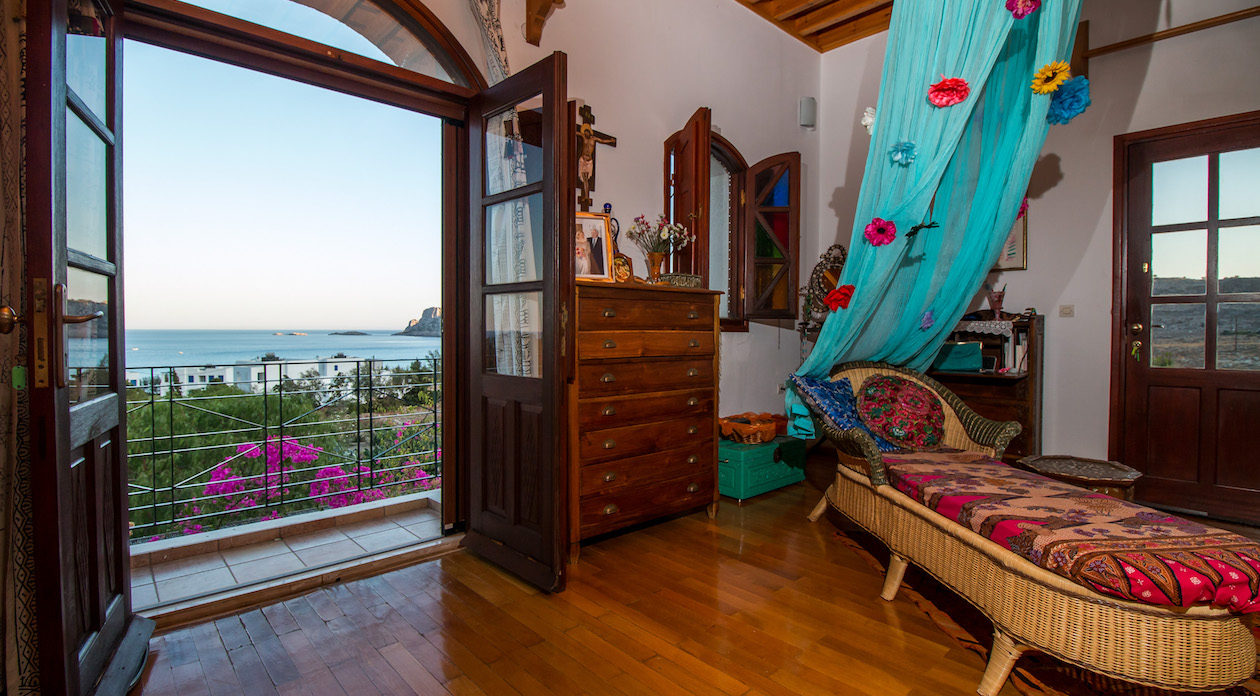 Looking out to Navarone Bay property for sale in Rhodes, Greece