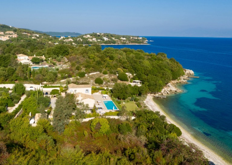 Turquoise waters at Emerald Bay, property for sale in Corfu, Greece