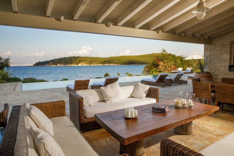 Outdoor living area, property for sale in Corfu, Greece