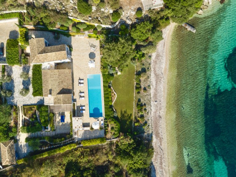 Emerald Bay Corfu aerial views, property for sale in Corfu, Greece