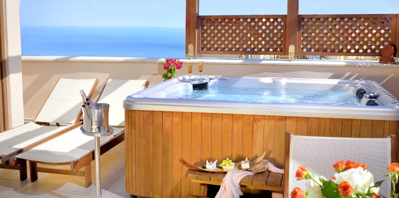 Sun terrace with hot tub, property for sale in Rethymno, Crete, Greece