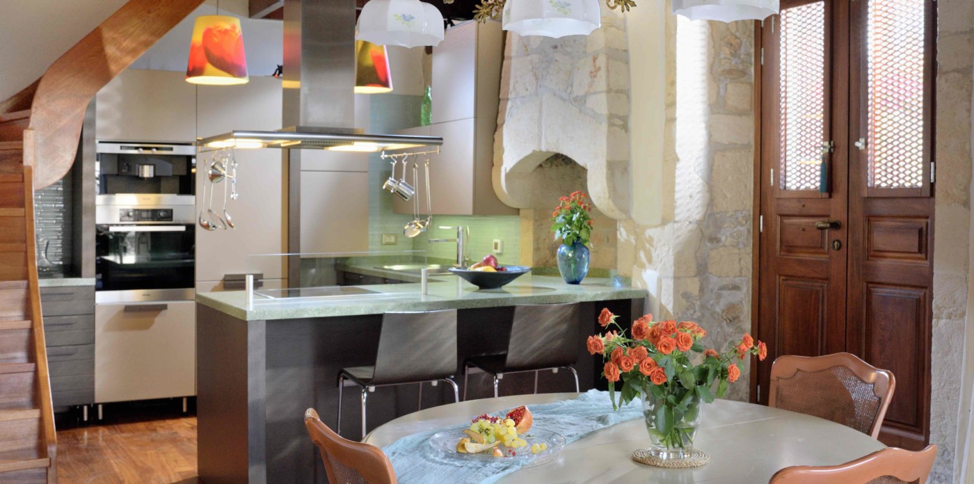 Fitted kitchen with breakfast bar, property for sale in Rethymno, Crete, Greece