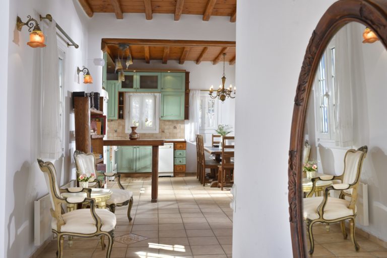 Pretty country style kitchen villa for sale in Mykonos Greece