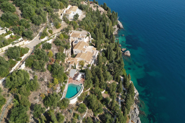 Aerial View of Anassa, a stunning sea view estate, property for sale in Corfu, Greece