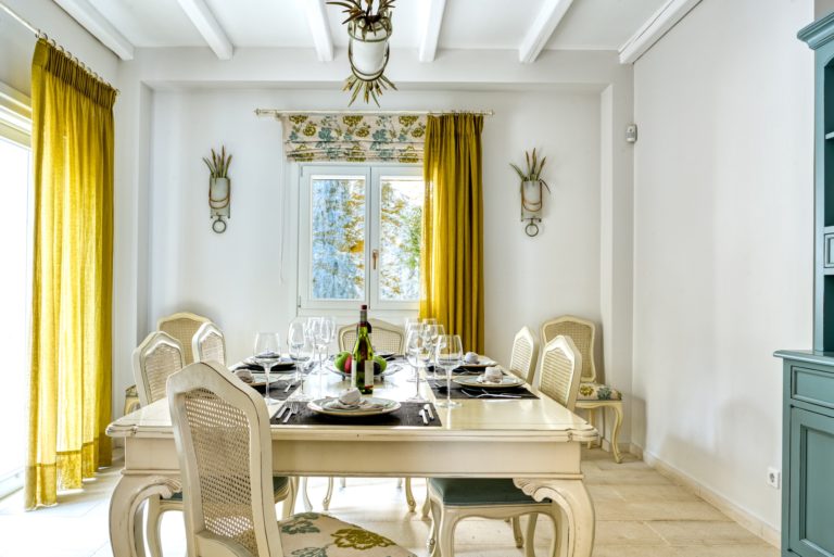 Sun filled dining room, property for sale in Spetses, Greece