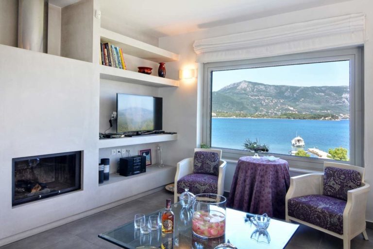 Living area spectacular views property for sale in Corfu Greece