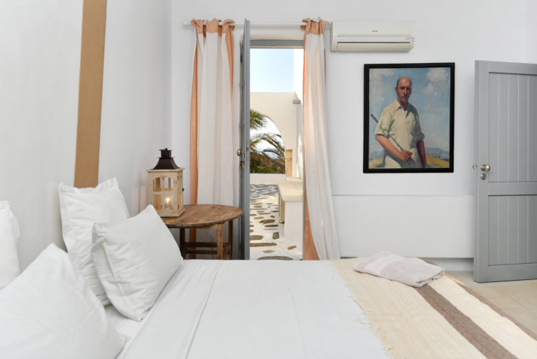 Bedroom opens out to patio property for sale in Paros Greec