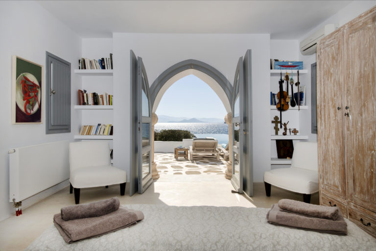 Sea views from the open doors property for sale in Paros Greec