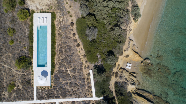 Aerial view of Sappho, property for sale in Paros, Greece