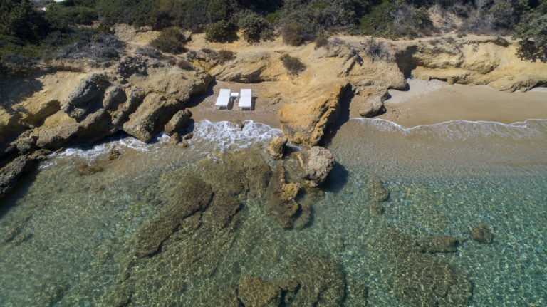 The clearest waters to swim at Sappho, property for sale in Paros, Greece