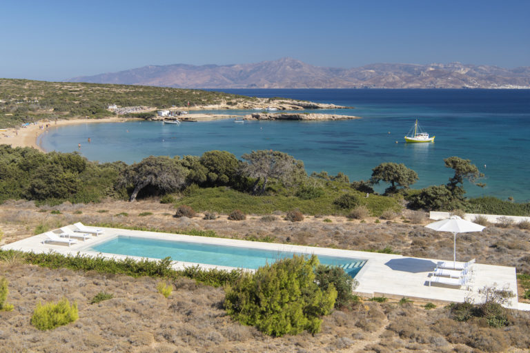 The view from the pool, property for sale in Paros, Greece