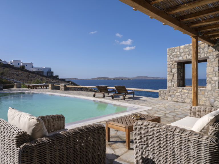 A pool waits to be enjoyed property for sale in Mykonos Greece