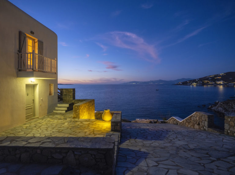Superb views from the villa property for sale in Mykonos Greece