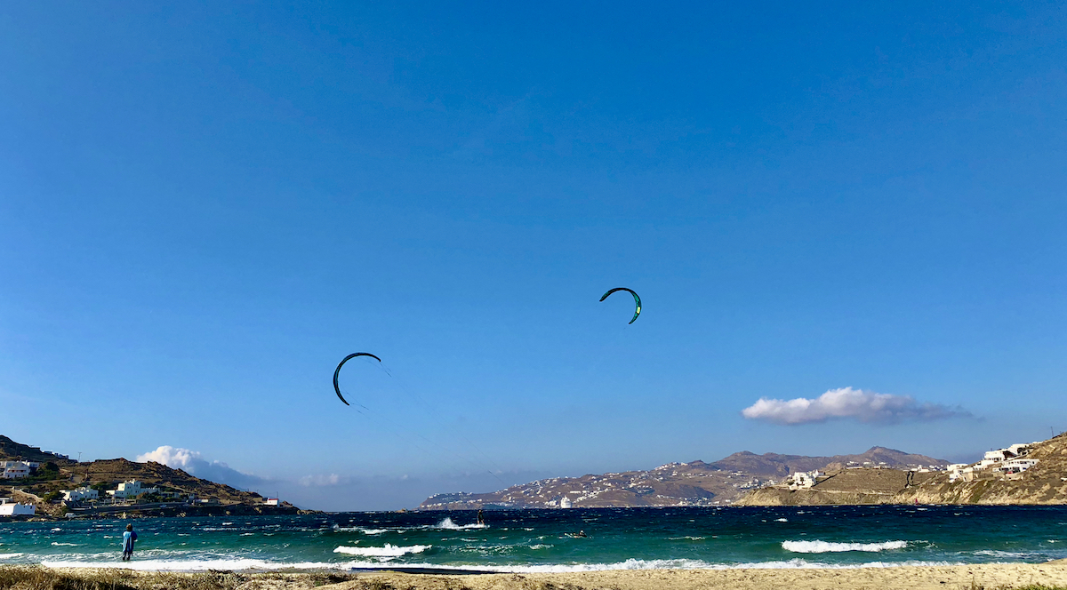 Korfos, Kitesurfing spot in Mykonos