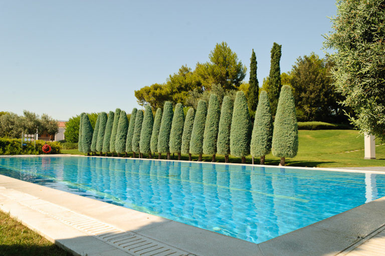 Tree lined swimming pool, property for sale in Porto Heli, Greece
