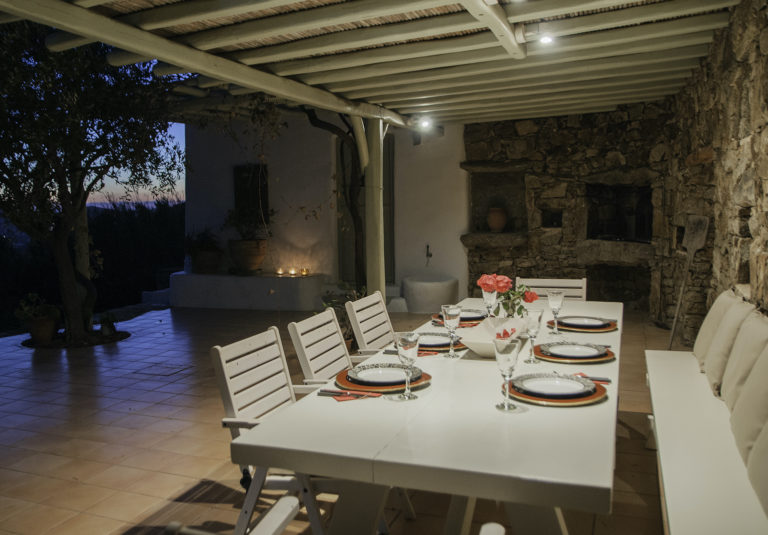 Beautiful dining areas, property for sale in Mykonos, Greece