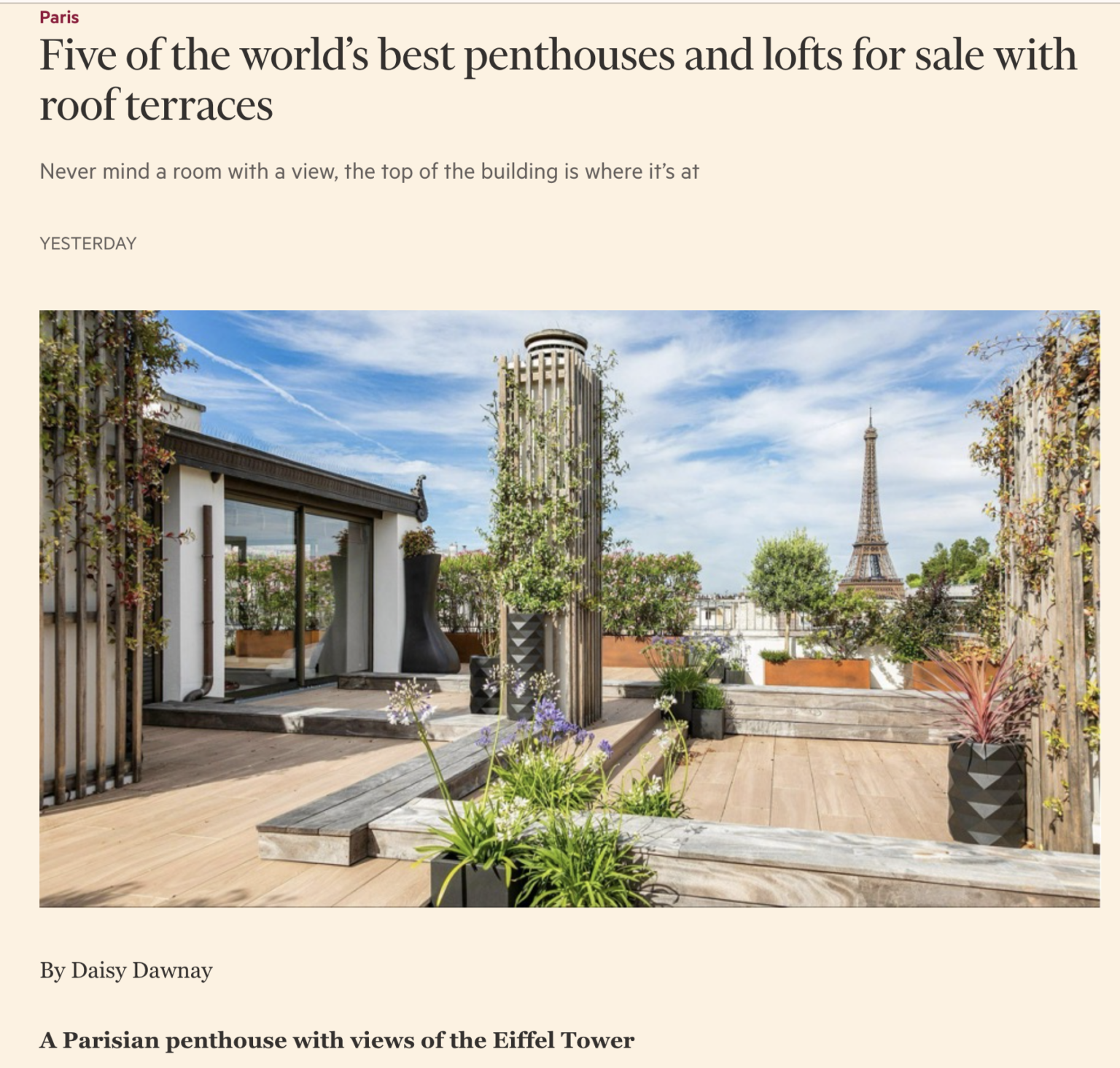 Photo inspiration: Financial Times Five Of The World S Best Penthouses And Photo Inspiration