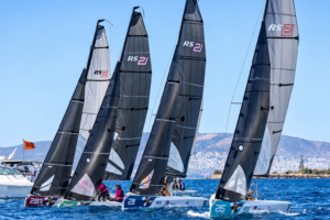RS21 yacht in Sotheby’s International Realty livery racing in the Hellenic Sailing League on the Saronic Gulf